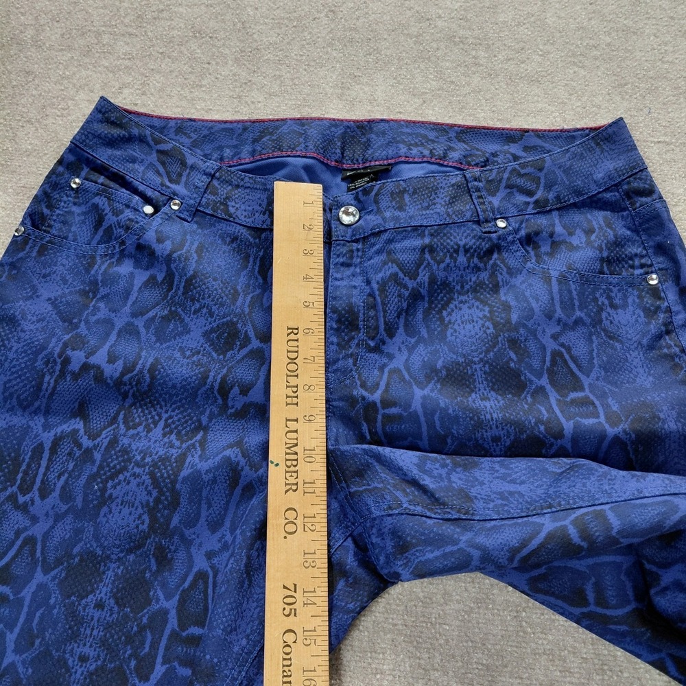 Lane Bryant Size 22 Skinny Jeans Snake Print Purple Black Stretch Pants 42x29.5 - Picture 10 of 12